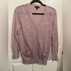 J. Crew Light Pink linen blend Women's button front Cardigan Sweater M